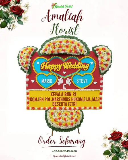 Papan Bunga Pernikahan Warulor